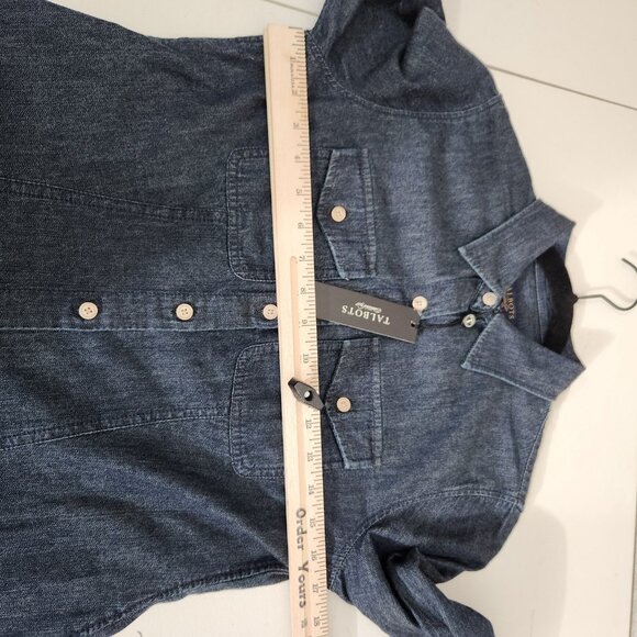 Talbots Denim Shirt Womens Medium Blue Long Sleeve Button Down Western Classic - Picture 10 of 14